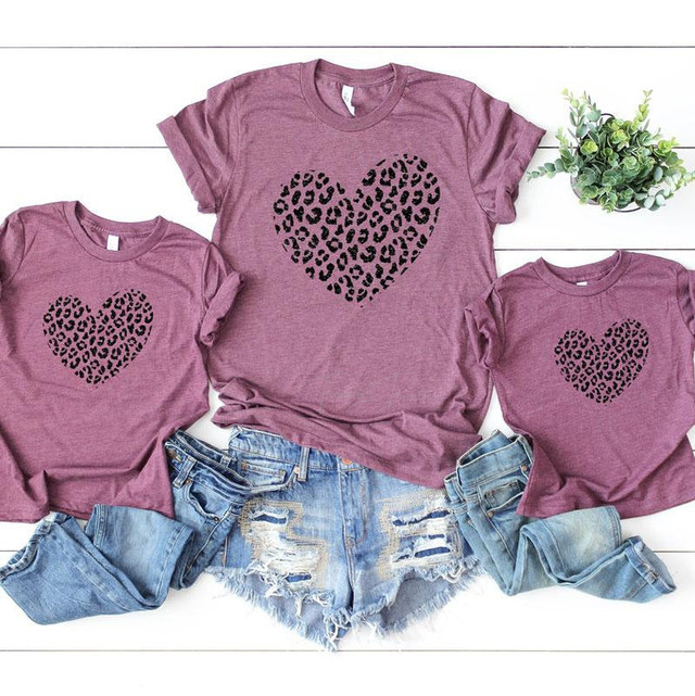 Black Leopard Metallic Heart INFANT Screen Print Transfer