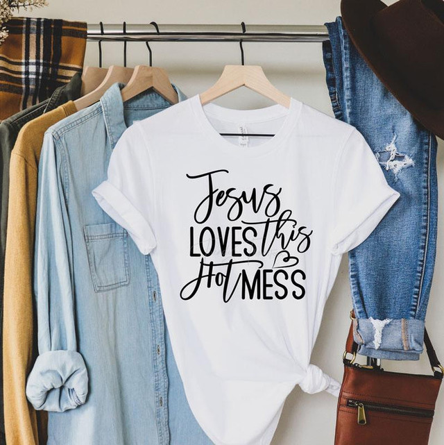 Jesus Loves This Hot Mess Sublimation Transfer-1655988644