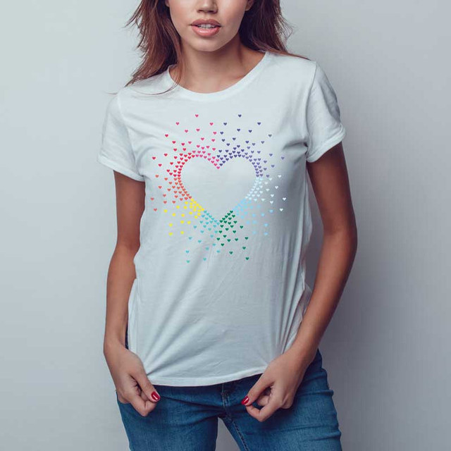 Rainbow Hearts Splatter Sublimation Transfer