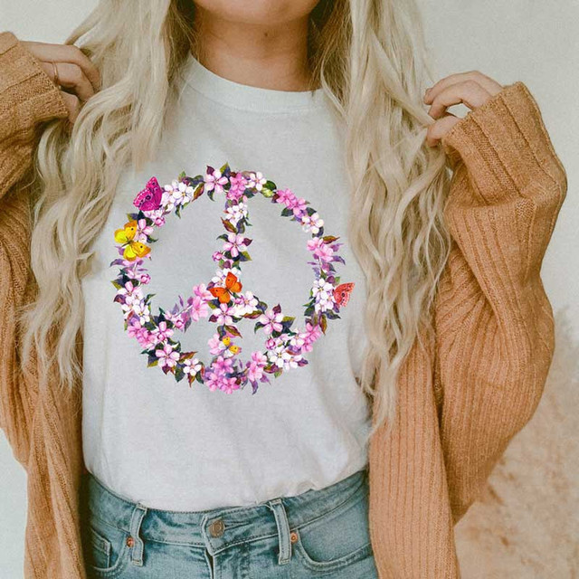 Flower Peace Sign Sublimation Transfer