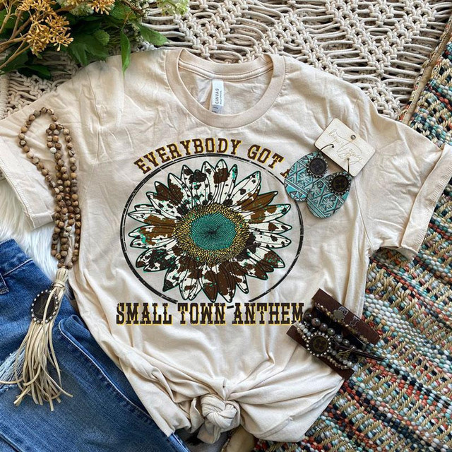 Small Town Anthem Screen Print Heat Transfer