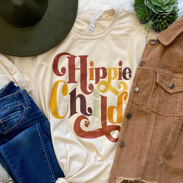 Hippie Child  ADULT Screen Print Heat Transfer