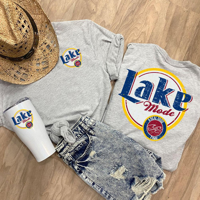 Lake Mode POCKET/CAN HUGGER Screen Print Heat Transfer Lake Mode POCKET/CAN HUGGER Screen Print Heat Transfer