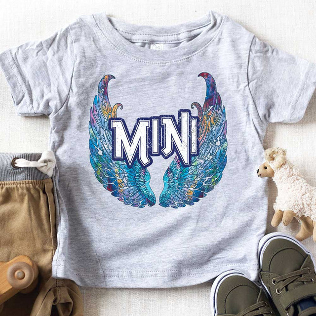 Mini BLUE Wings YOUTH Screen Print Heat Transfer
