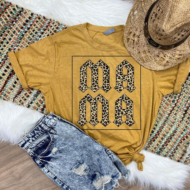 Leopard Print MAMA Screen Print Heat Transfer