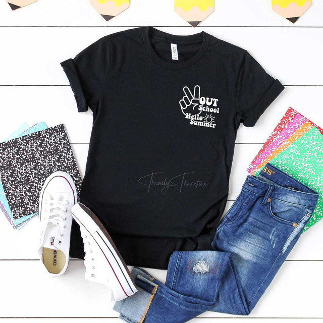 Peace Out School POCKET Print Heat Transfer