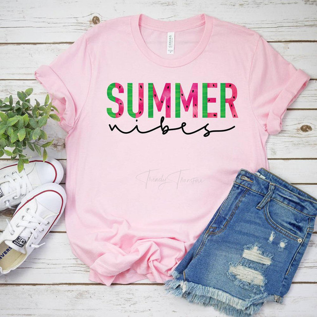 Summer Vibes Watermelon Screen Print Heat Transfer