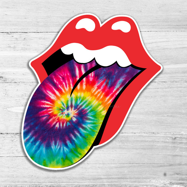 Tie Die Rolling Stones Tongue Die Cut Sticker