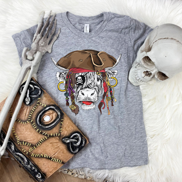 Shaggy Cow Pirate YOUTH Screen Print Heat Transfer