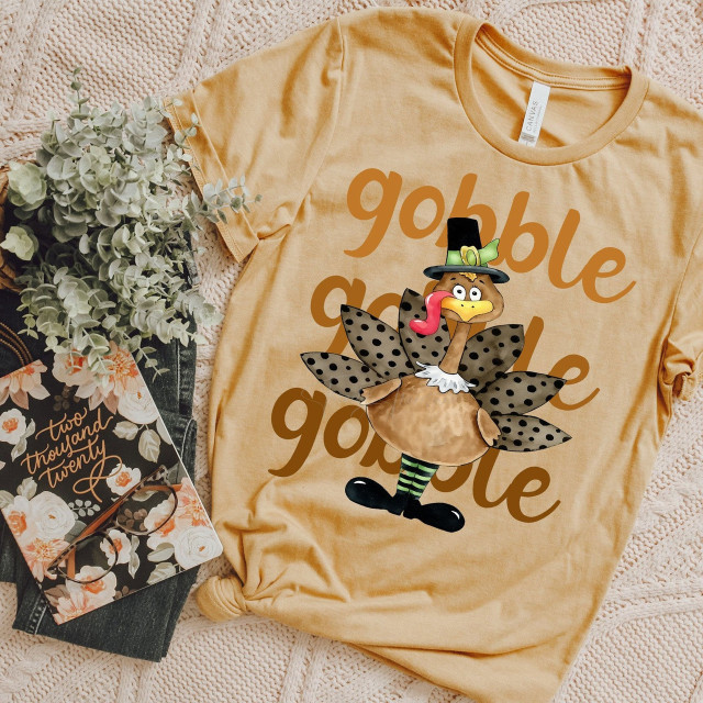 Gobble Gobble Gobble Screen Print Heat Transfer Gobble Gobble Gobble Screen Print Heat Transfer