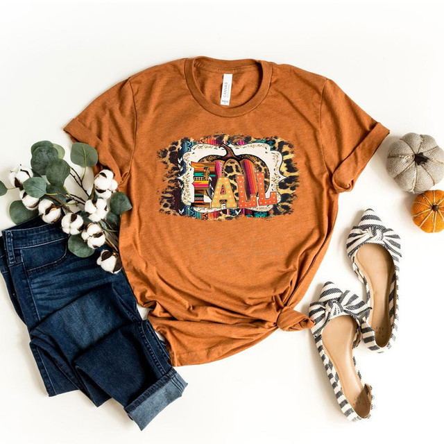 Fall Serape Leopard Patterned Pumpkin DTF Heat Transfer