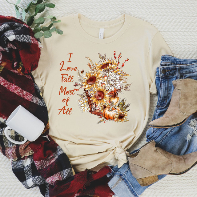 I Love Fall Most Of All Screen Print Heat Transfer I Love Fall Most Of All Screen Print Heat Transfer