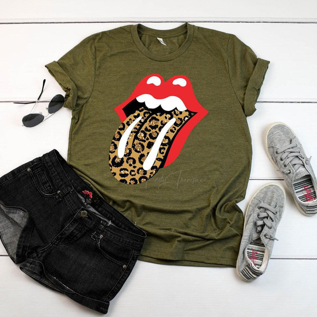 Leopard Print Tongue DTF Heat Transfer