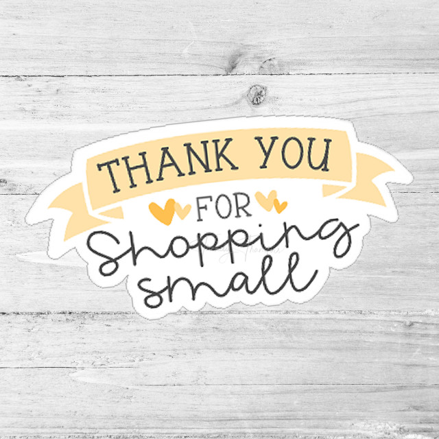Thank You For Shopping Small Die Cut Sticker