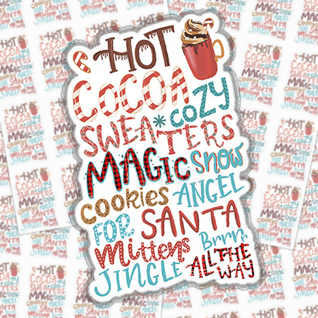 Christmas Word Art Sticker Sheet