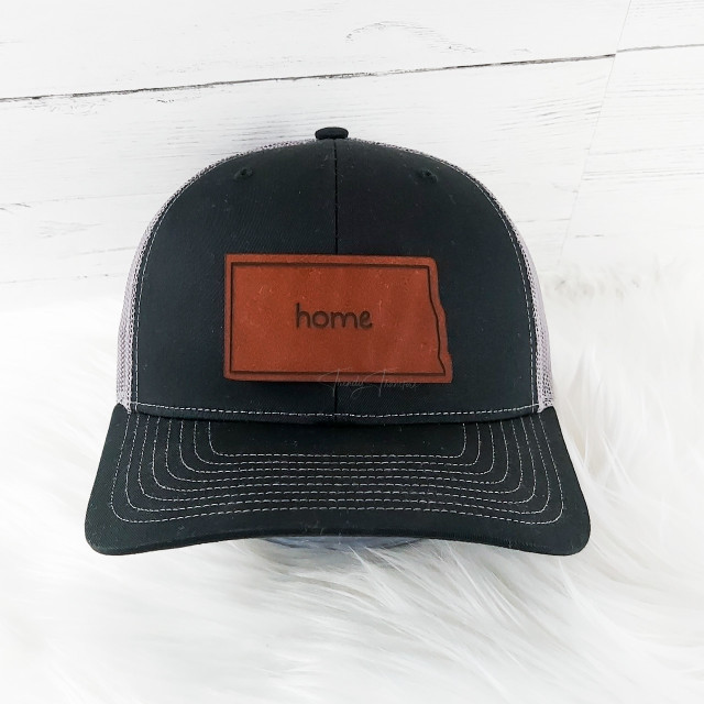 North Dakota Home Leather Hat Patch