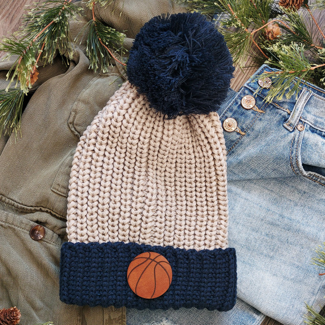 Basketball Leather Hat Patch Basketball Leather Hat Patch