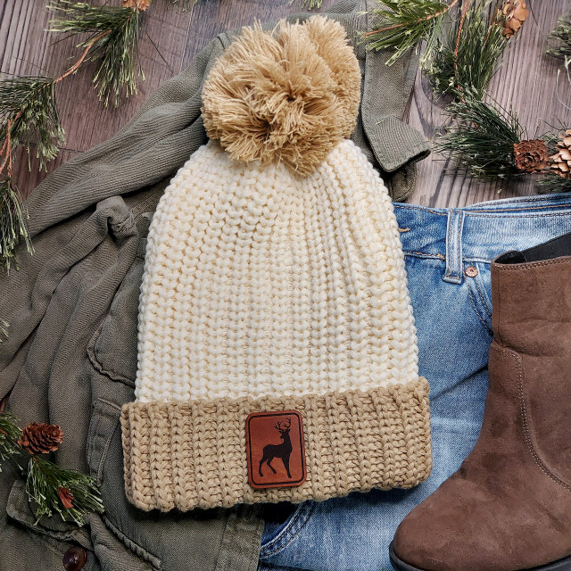 Buck Silhouette Leather Hat Patch