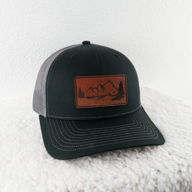 Mountain Landscape Leather Hat Patch