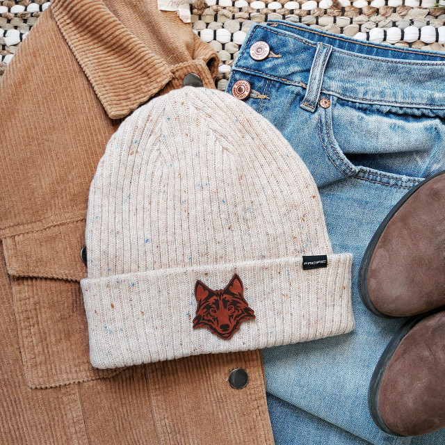 Wolf Leather Hat Patch