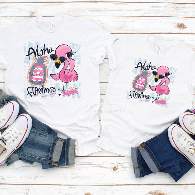 Aloha Summer Flamingo Sublimation Transfer