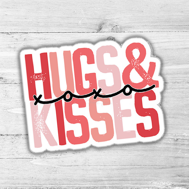 Hugs and Kisses Die Cut Sticker