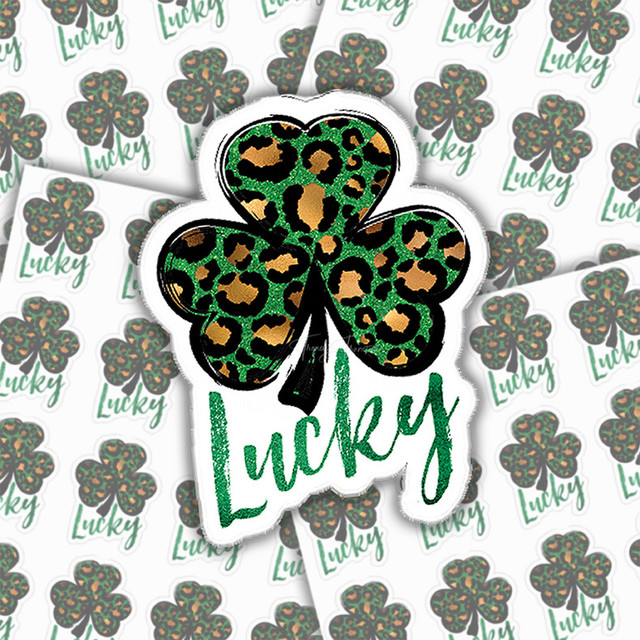 Lucky Leopard Shamrock Sticker Sheet