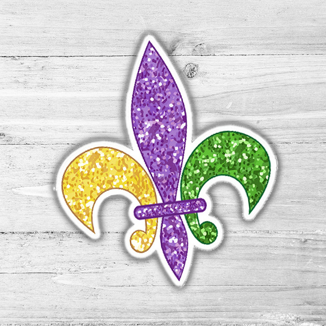 Mardi Gras Fleur De Lis Die Cut Sticker