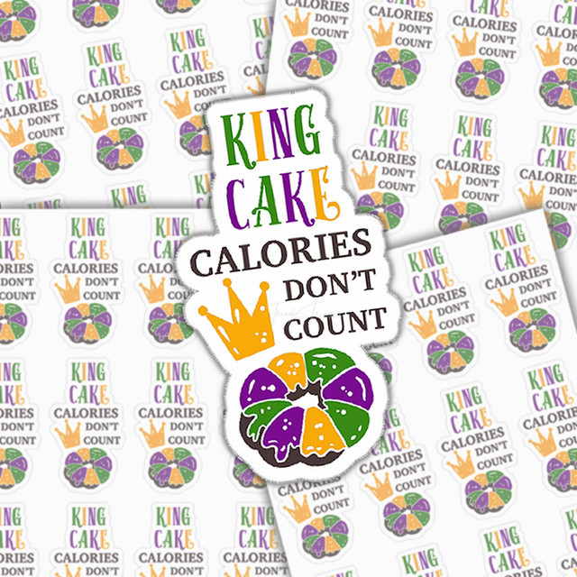 King Cake Calories Dont Count Sticker Sheet