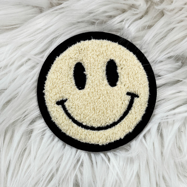 Chenille Smile Face Embroidered Sticker