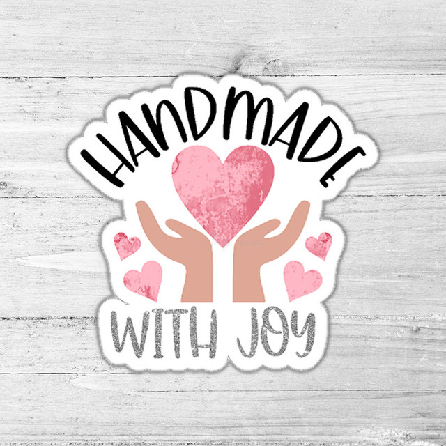 Handmade With Joy Die Cut Sticker