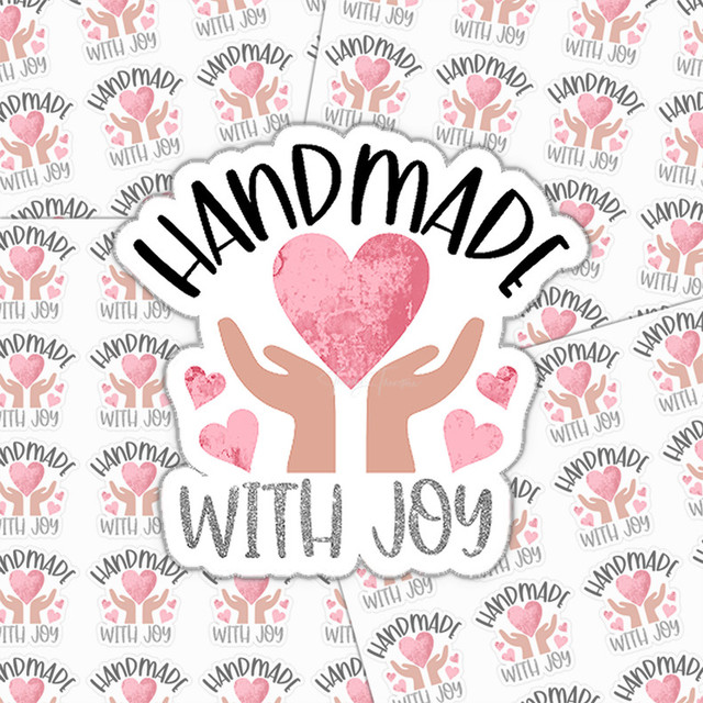 Handmade With Joy Packaging Sticker Sheet