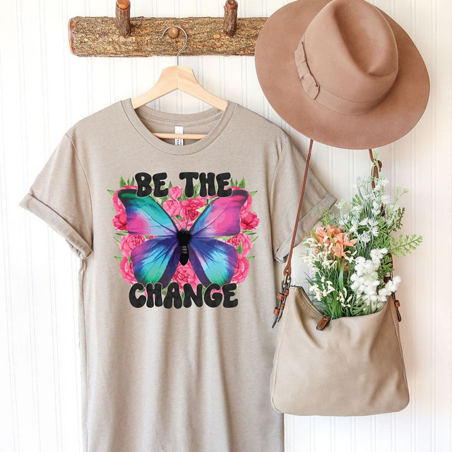 Be The Change Butterfly DTF Heat Transfer