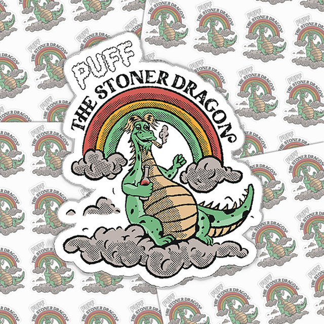 Puff The Stoner Dragon Sticker Sheet