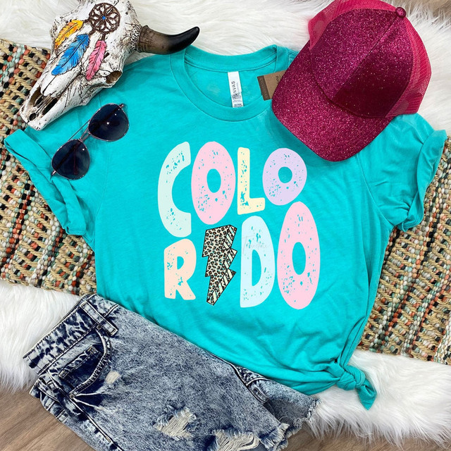 Colorado Pastels Distressed Leopard Lightning Bolt DTF Heat Transfer