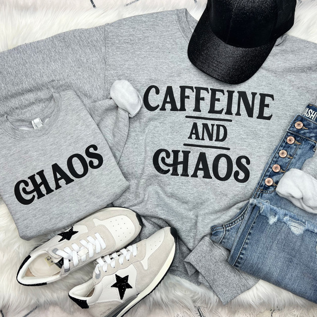 Caffiene and Chaos PUFF Screen Print Heat Transfer Caffiene and Chaos PUFF Screen Print Heat Transfer