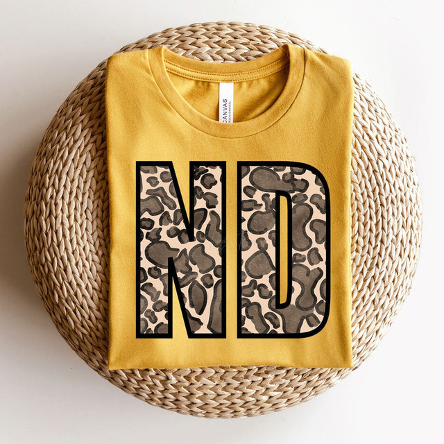 North Dakota Leopard State DTF Heat Transfer