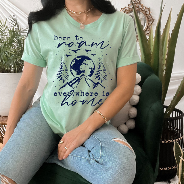 Born To Roam NAVY Screen Print Heat Transfer