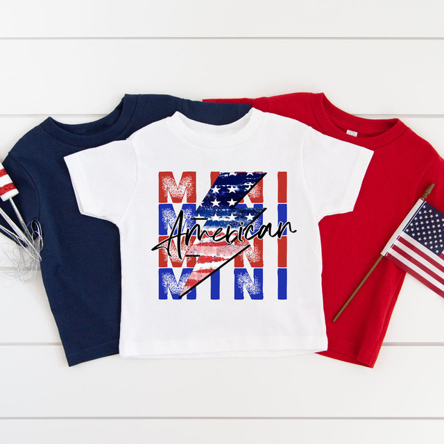 American Mini Lightening Bolt DTF Heat Transfer