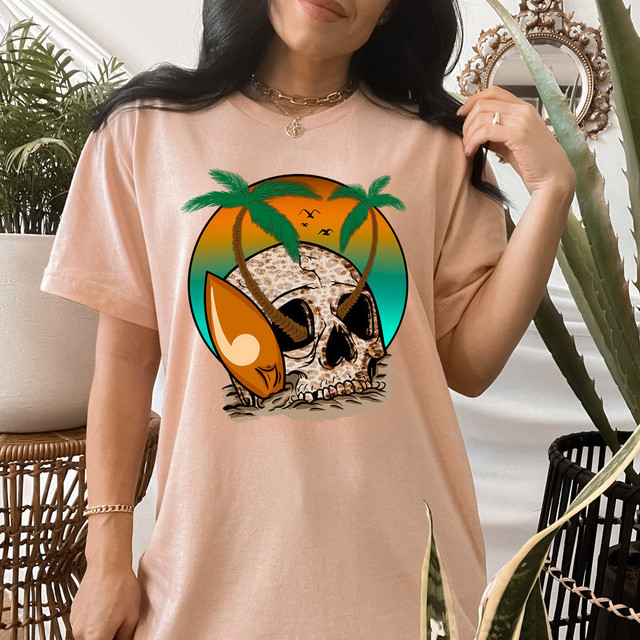 Beach Skull DTF Heat Transfer Beach Skull DTF Heat Transfer