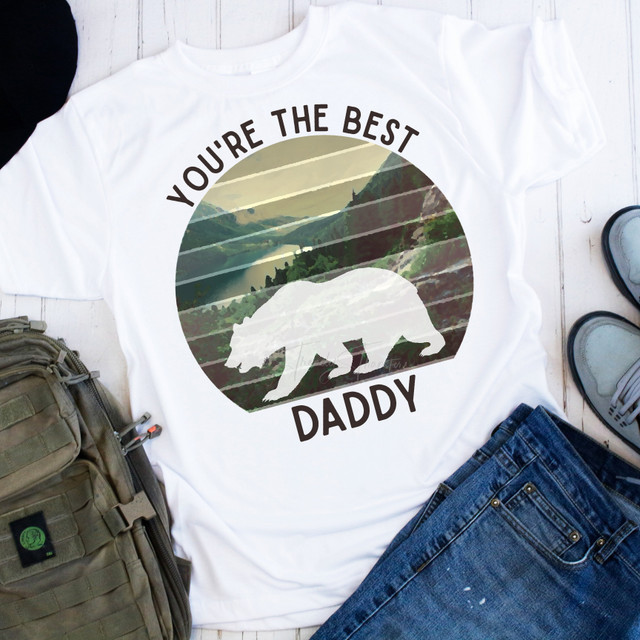 Best Daddy Bear Grunge Circle Sublimation Transfer