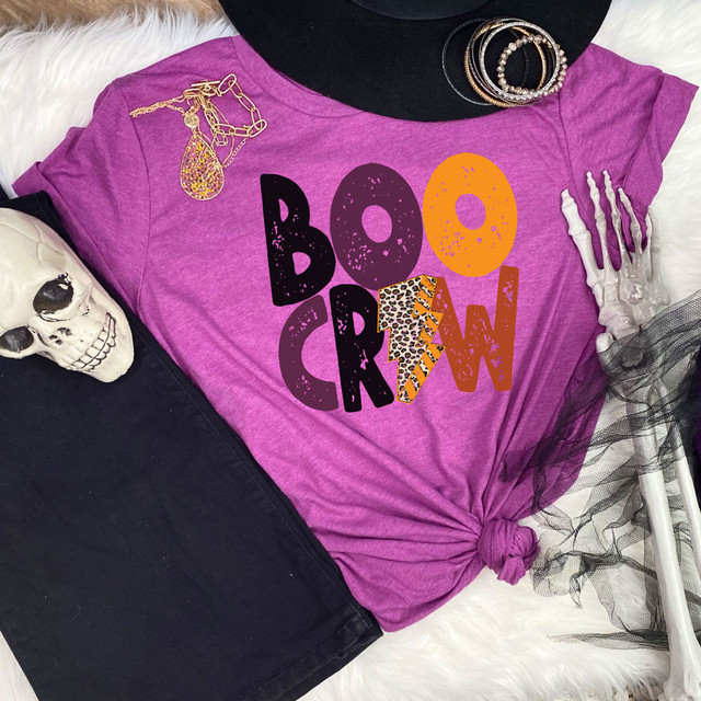 Boo Crew Lightening Bolt Screen Print Heat Transfer