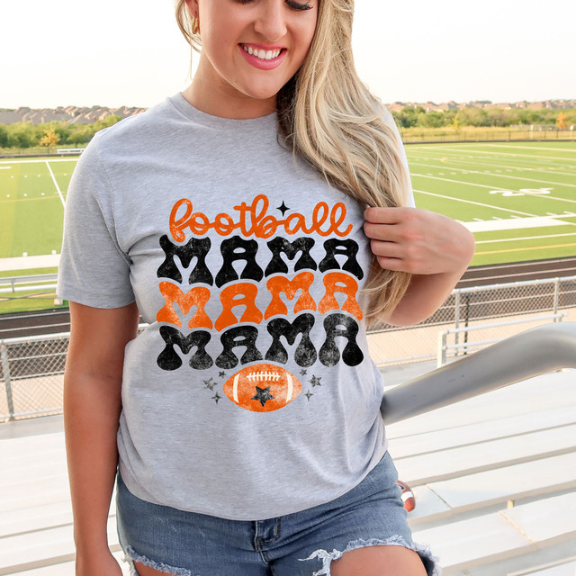 Football Mama Trio Orange DTF Heat Transfer