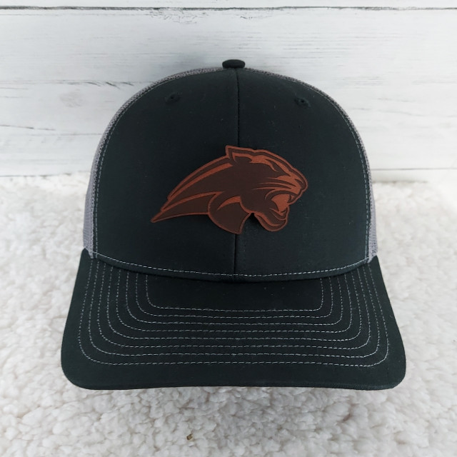 Panther Mascot Leather Hat Patch