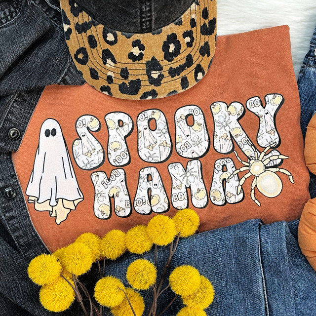 Spooky Mama Retro Screen Print Heat Transfer