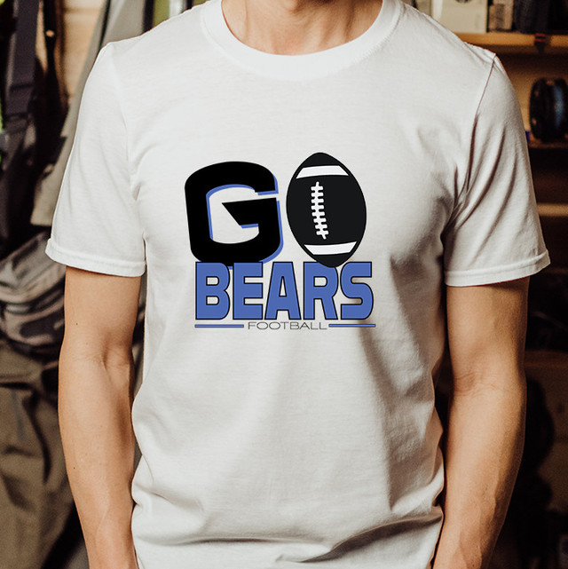 Go Bears Football Blue/Black DTF Transfer