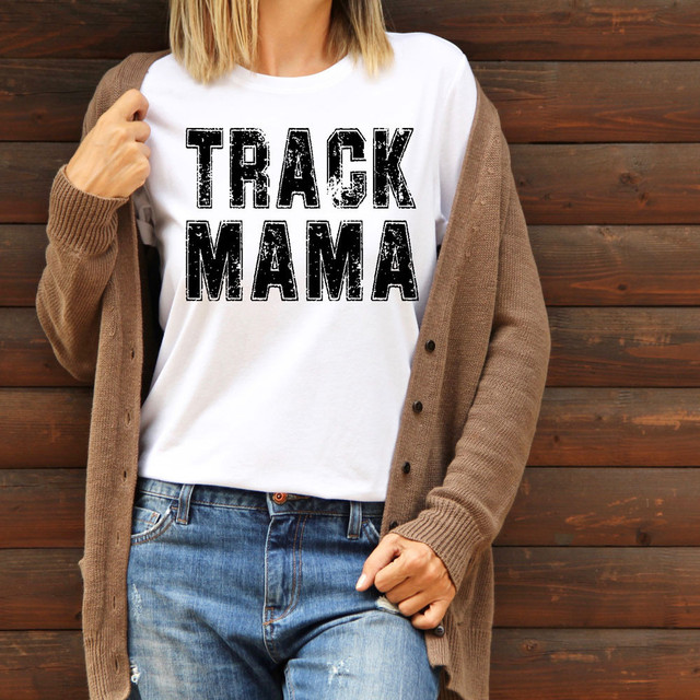 Track Mama Distressed BLACK DTF Heat Transfer