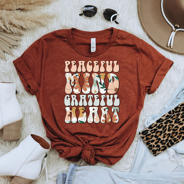 Peaceful Mind Grateful Heart DTF Heat Transfer