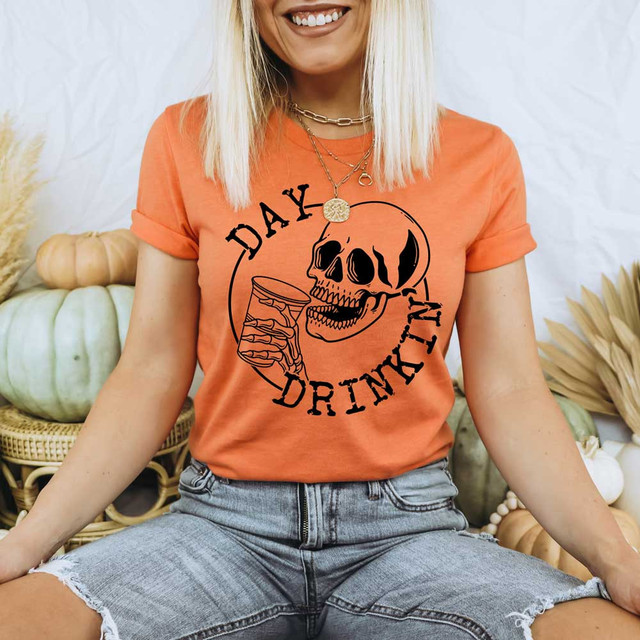 Day Drinkin Skull DTF Heat Transfer Day Drinkin Skull DTF Heat Transfer