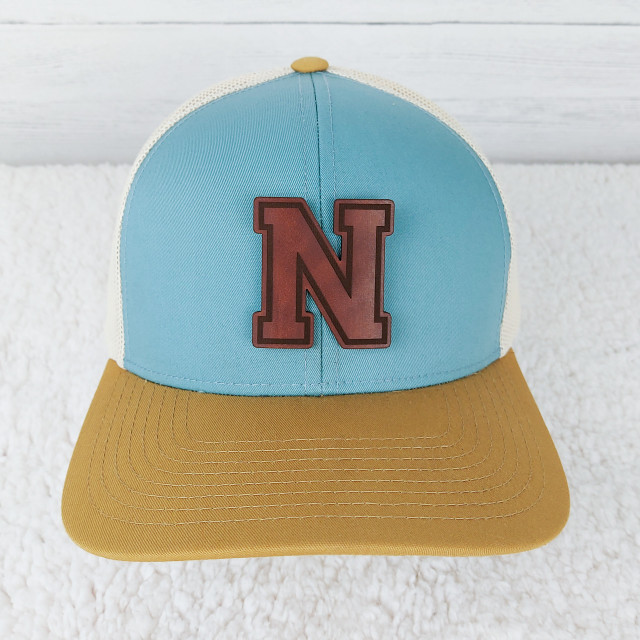 Varsity Letter Leather Hat Patch